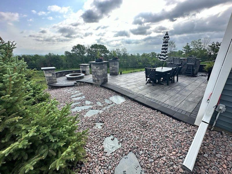 Gallery photos for Backyard Transformation with Paver Patio and Fire Pit in Woodbury: Image #1