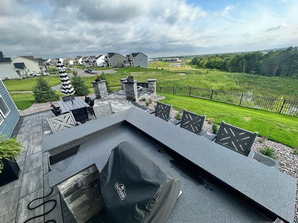 Gallery photos for Backyard Transformation with Paver Patio and Fire Pit in Woodbury: Image #2