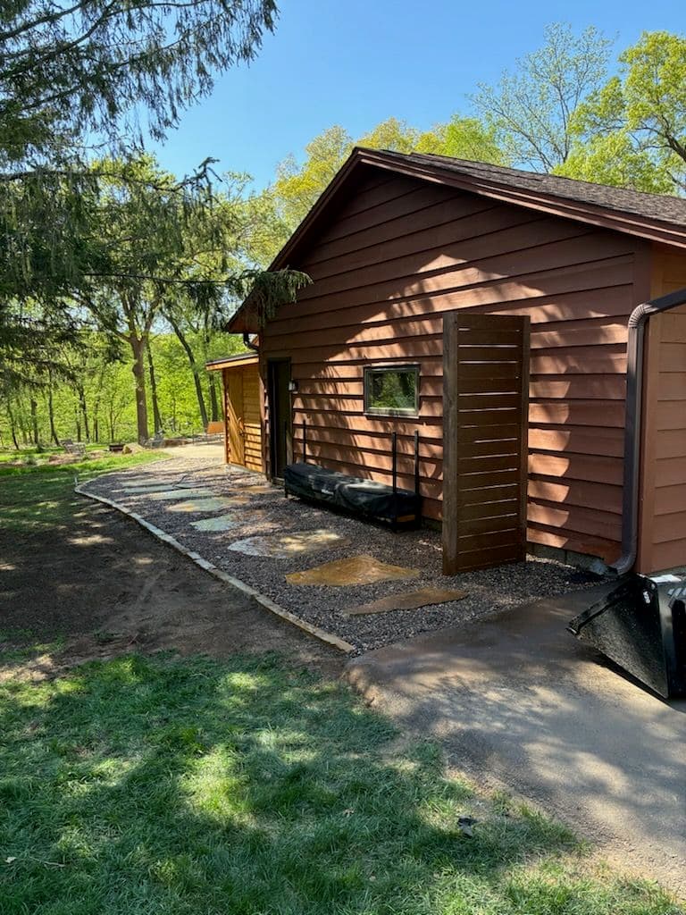 Flagstone Pathway and Privacy Wall in Stillwater image