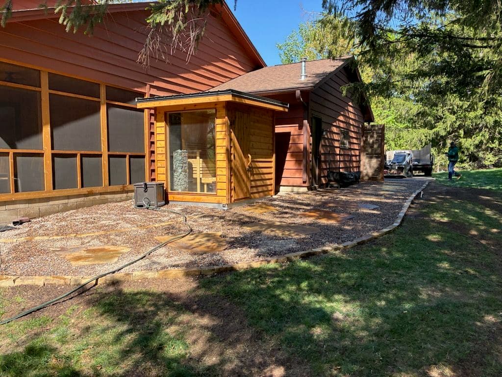 Gallery photos for Flagstone Pathway and Privacy Wall in Stillwater: Image #1