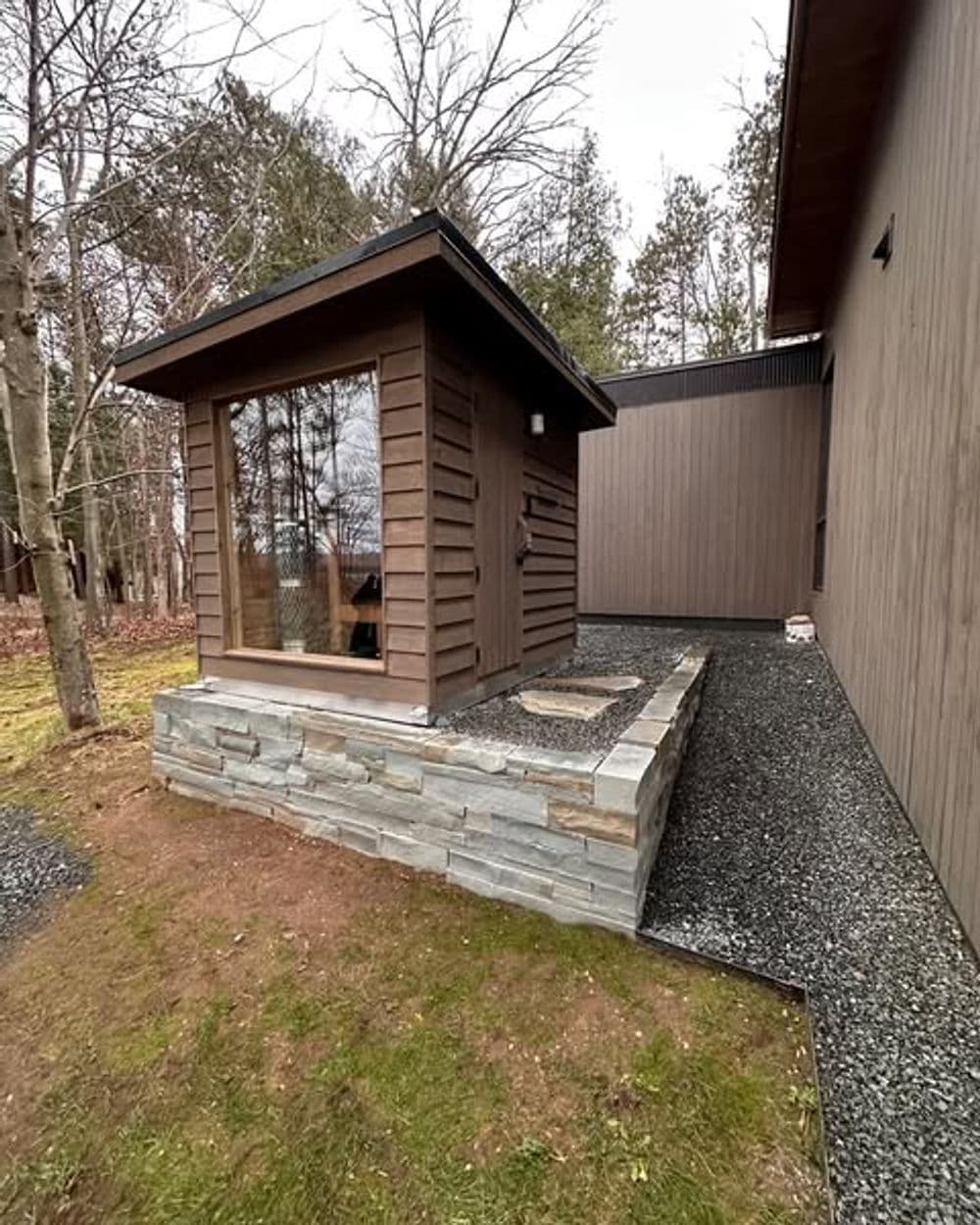 Gallery photos for Custom Sauna and Stone Platform Installation: Image #1